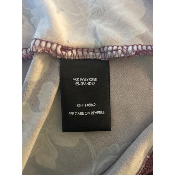 Torrid Womens Plus 1X Dusty Purple Floral Babydoll Wrap Top Stretch Shirt NO TIE - Picture 4 of 10